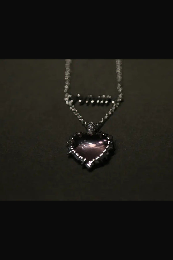 YVMIN ElectricGirl Heart Crystal Cream Edge Pendant 21604